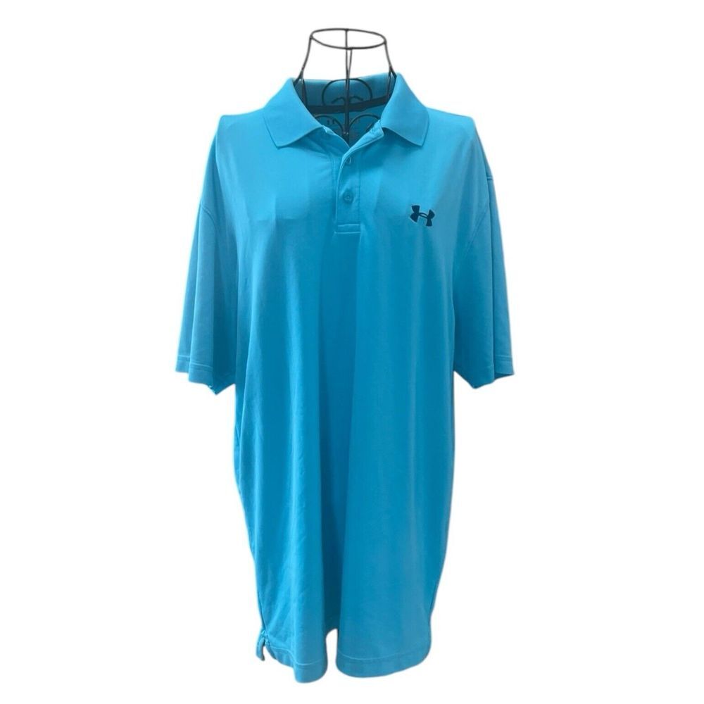Under Armour Heat Gear Loose Fit Polo Mens ‎ Shirt Size Large Cool Lightweight